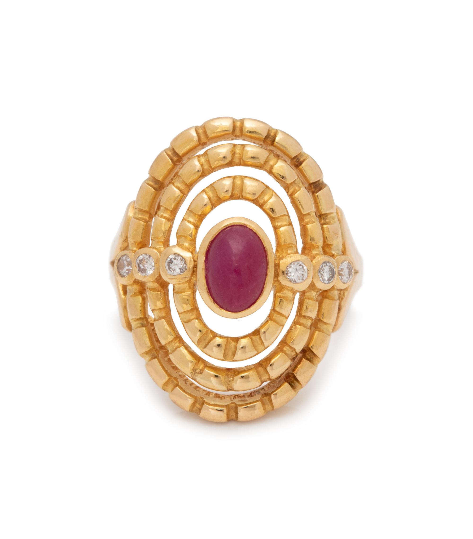 LALAOUNIS, RUBY AND DIAMOND RING