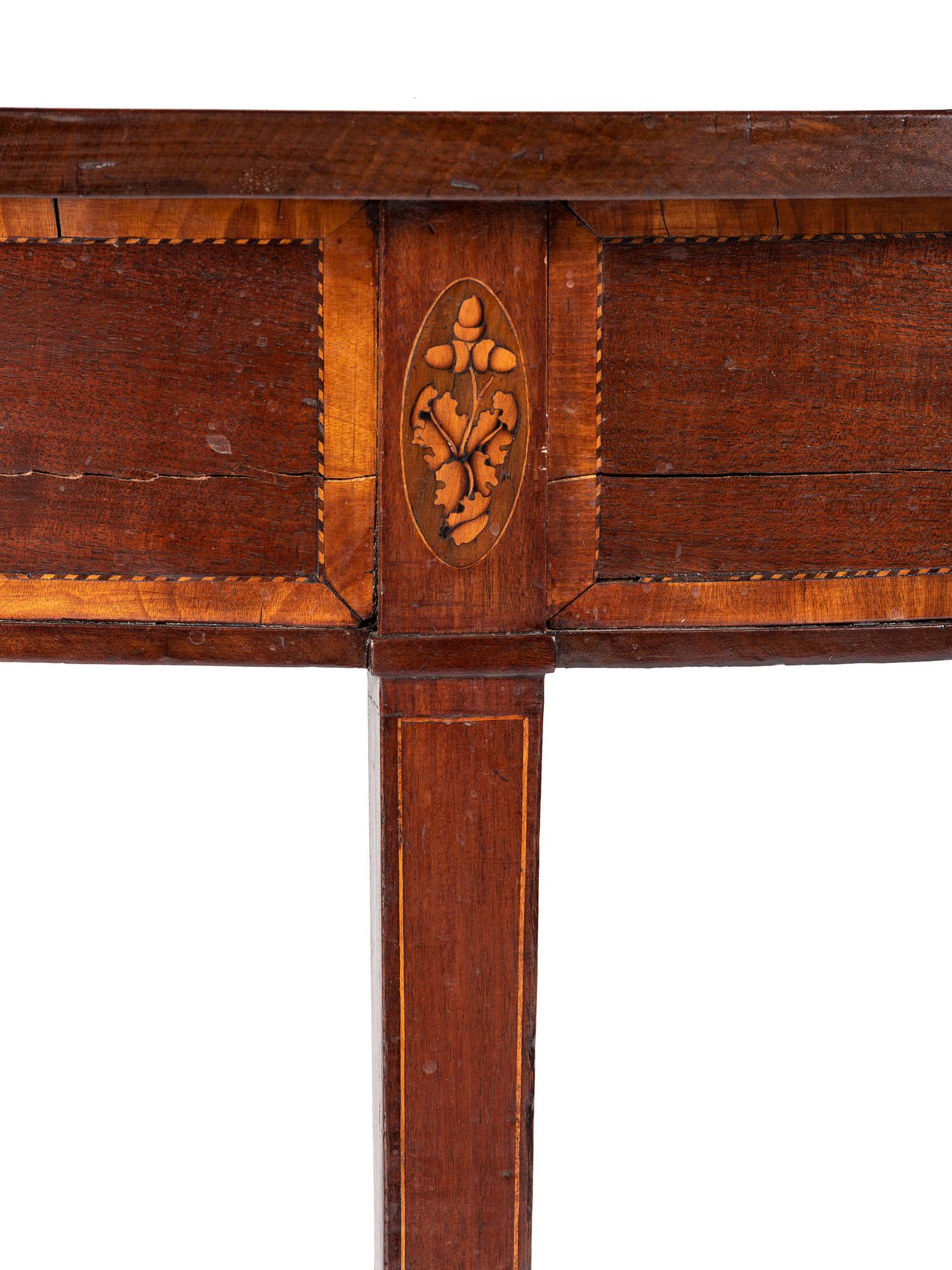 A Pair of Federal Mahogany Inlaid Console Tables