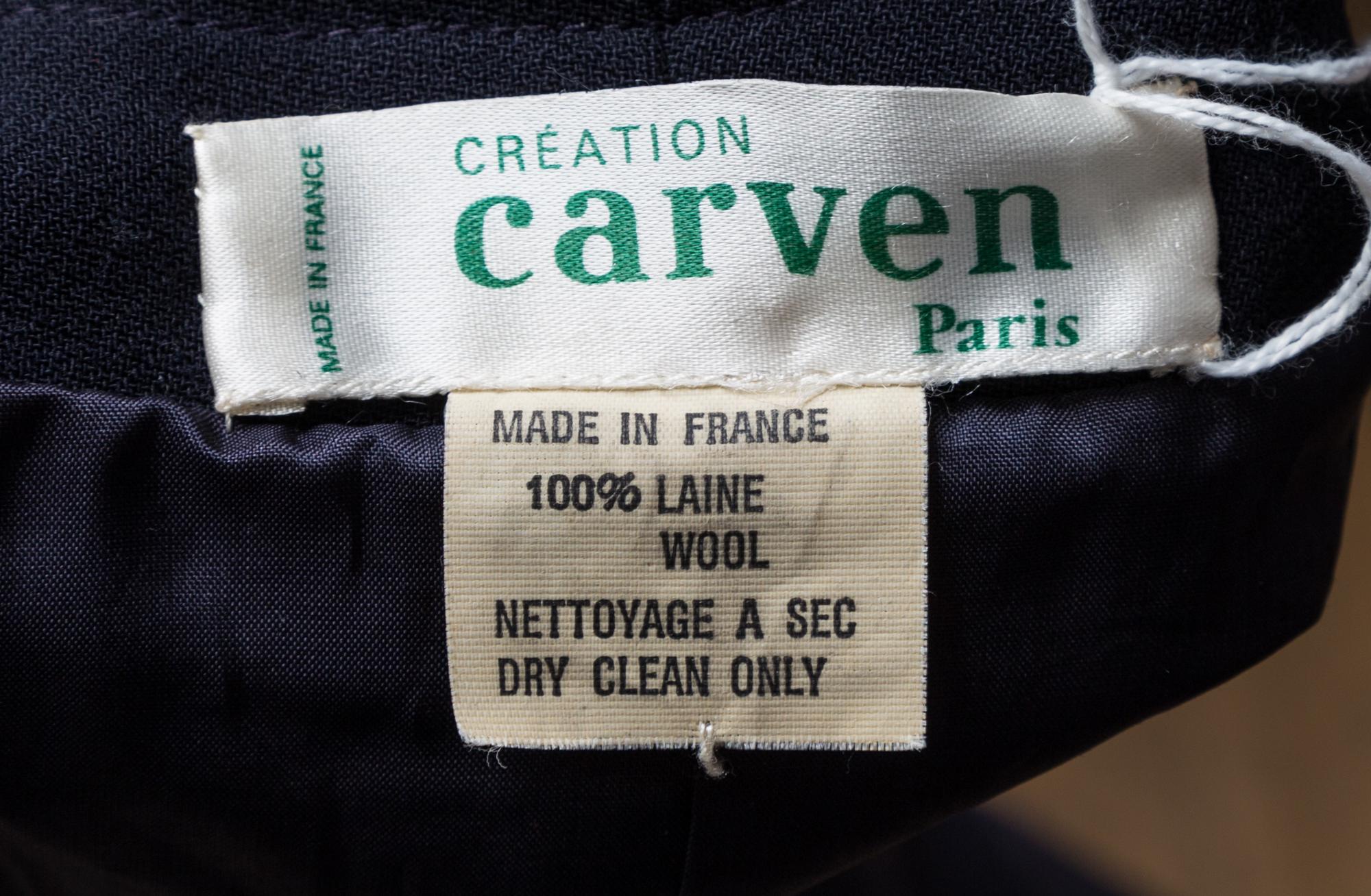 A Carven Navy Wool Jacket, No size.