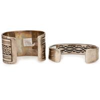 Navajo Sterling Silver Overlay Cuff Bracelets