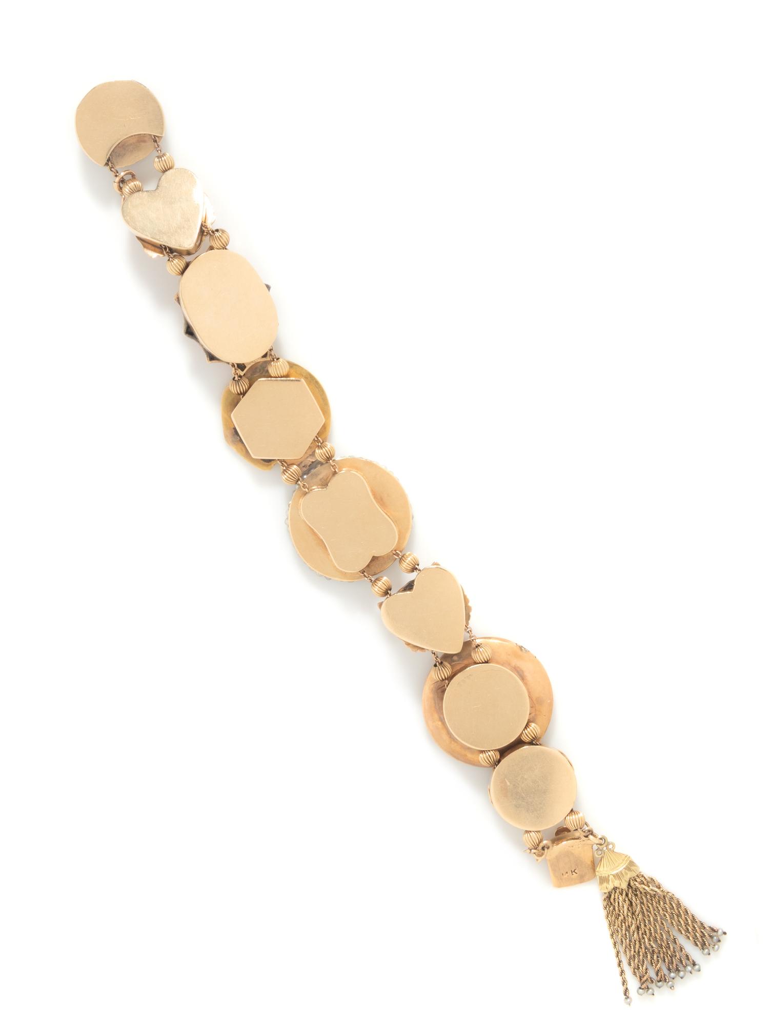 YELLOW GOLD SLIDE CHARM BRACELET