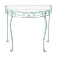 A Salterini Laurel Wrought Iron Glass Top Two-Part Dining Table