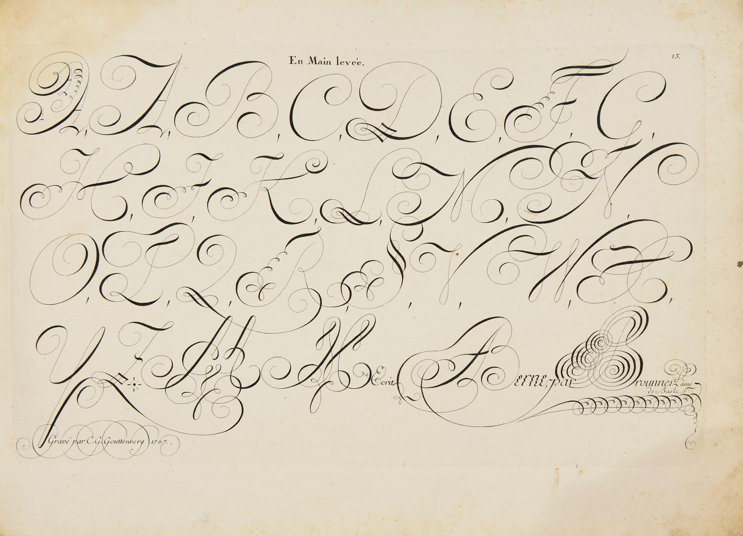 [Calligraphy] Brunner, Johann Jacob. Vorschrift zu nützlicher Nachahmung und einer fleissigen Übung zu Gutem