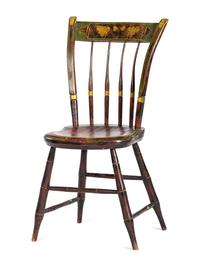 A Classical Stencil and Grain-Paint Decorated Hitchcock Side Chair