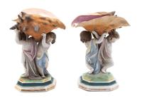 A Pair of French Bisque Porcelain Figural Groups — 19TH CENTURY