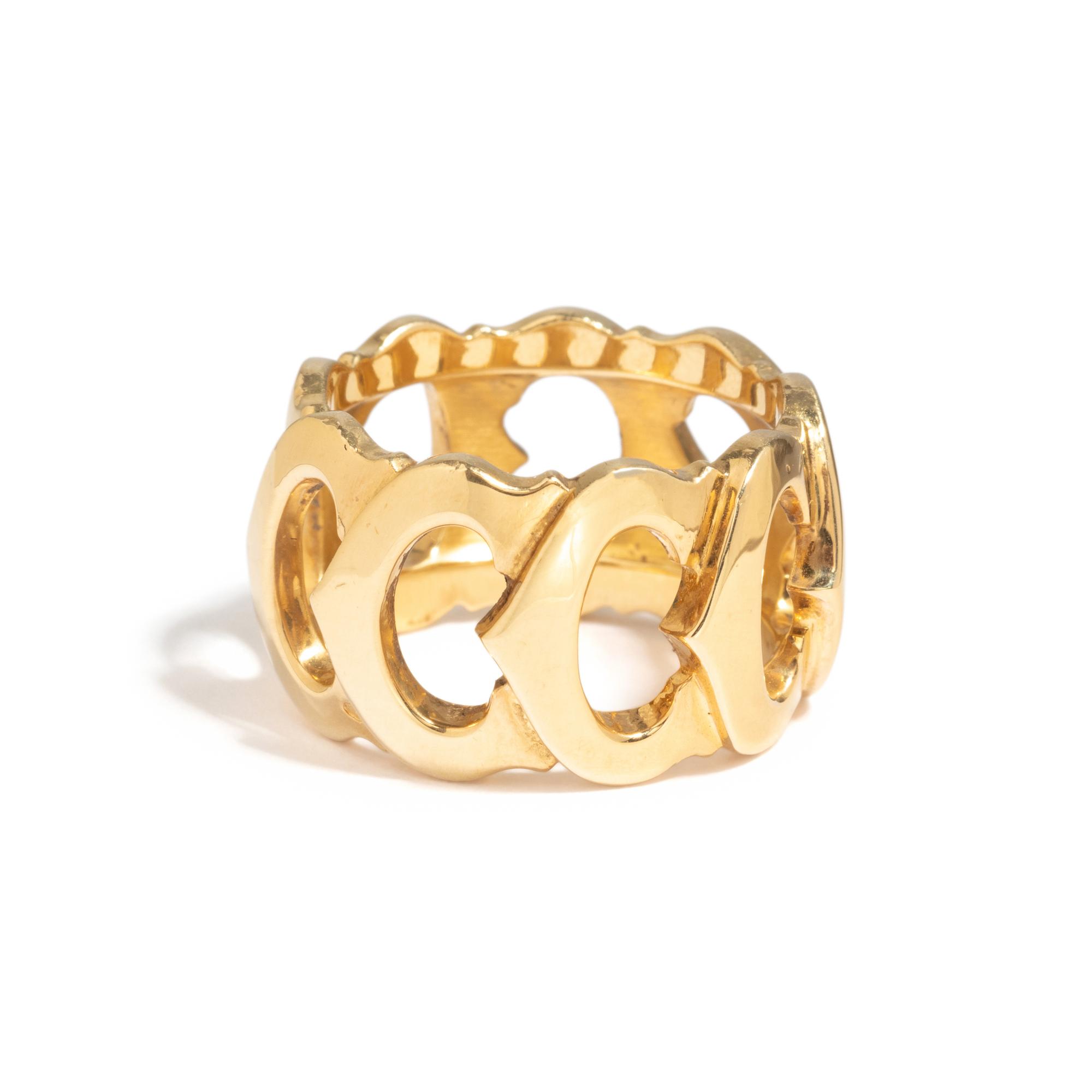 CARTIER, YELLOW GOLD 'C DE CARTIER' RING