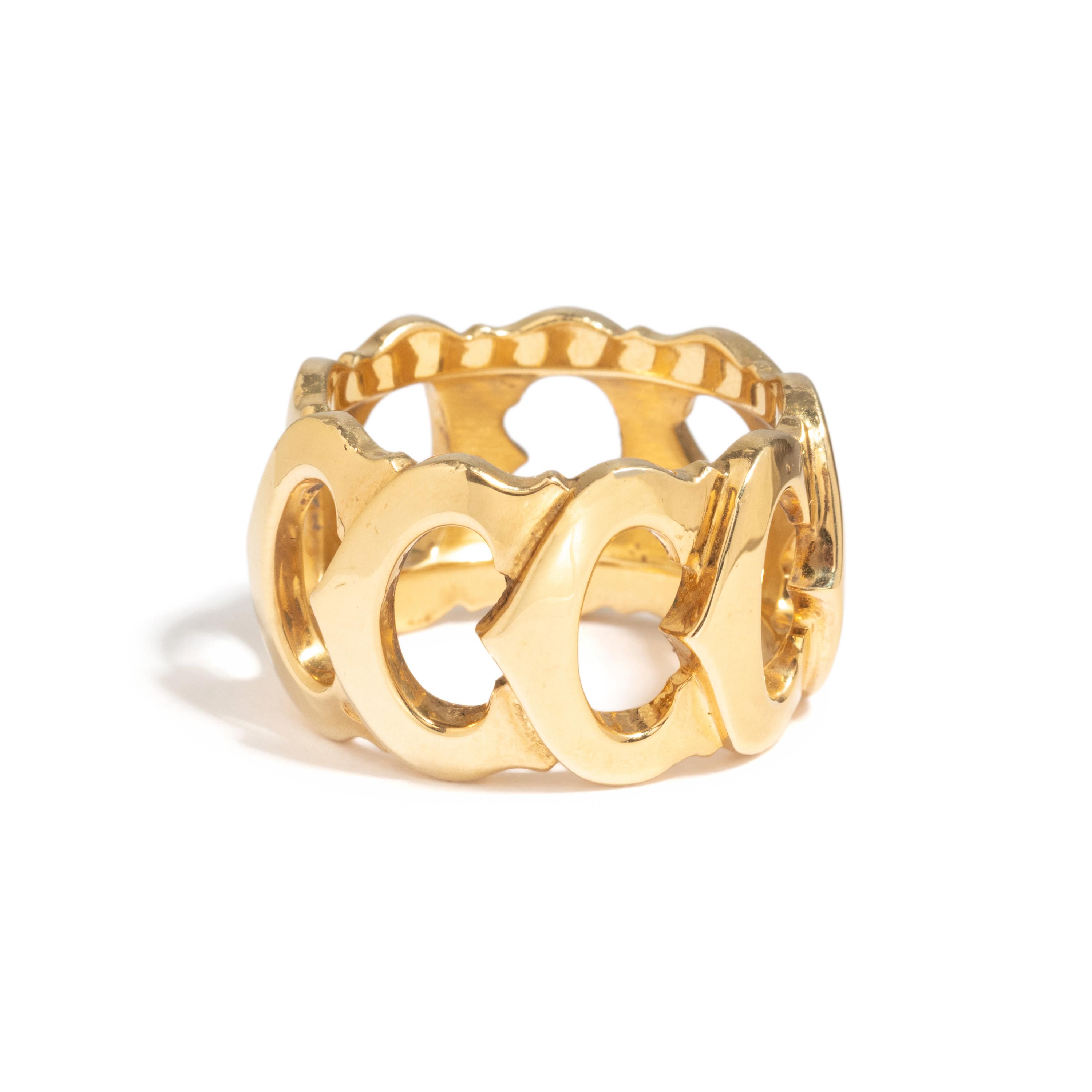 CARTIER, YELLOW GOLD 'C DE CARTIER' RING