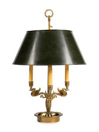 An Empire Style Brass Bouillotte Lamp