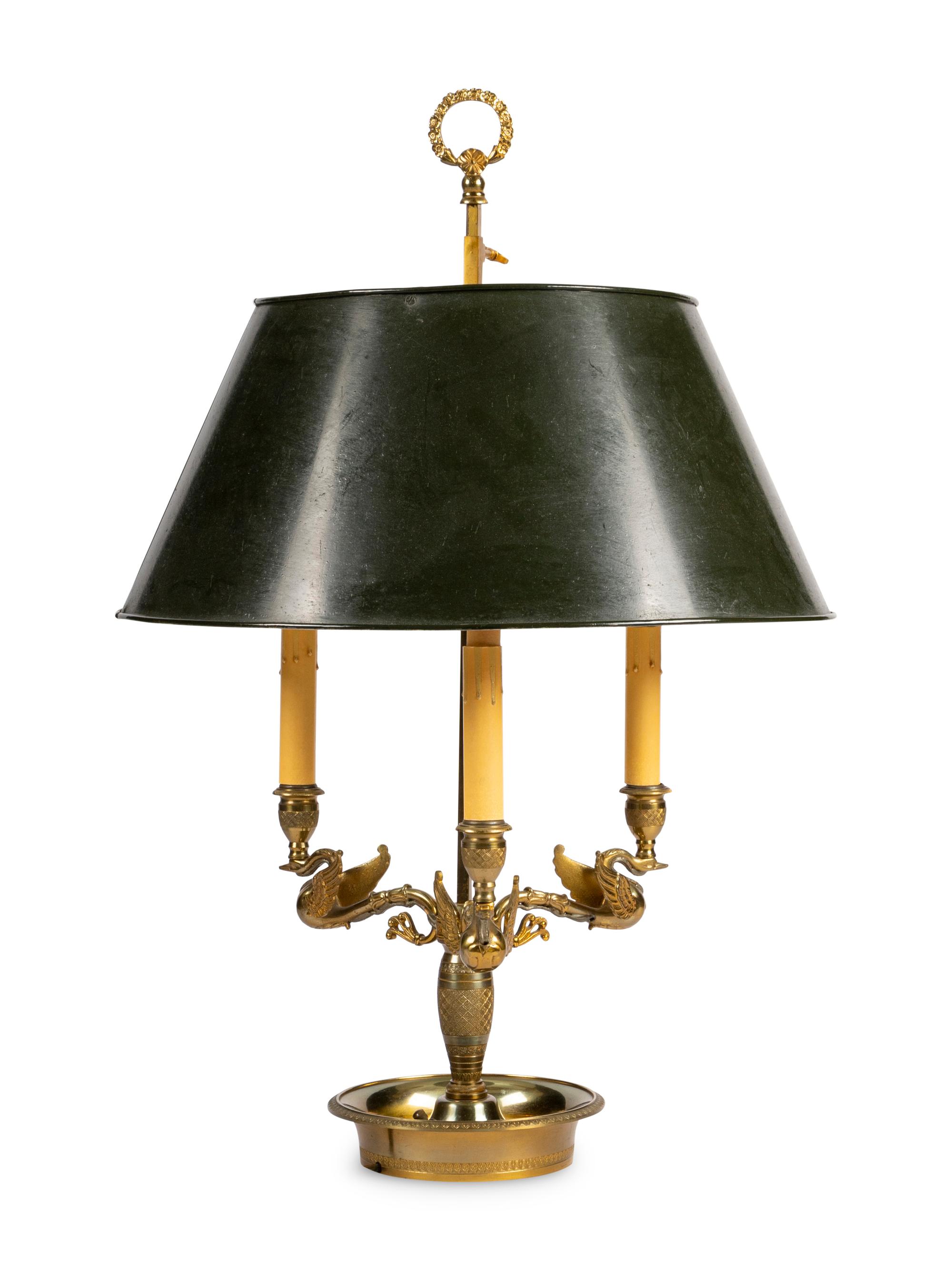 An Empire Style Brass Bouillotte Lamp