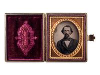 [CALIFORNIA]. -– [GOLD RUSH.] Sixth plate ambrotype of Edward Wright. Marysville, CA: J. Ruth's Gallery, ca 1856.