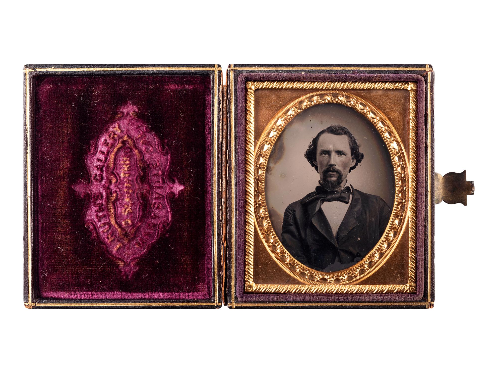 [CALIFORNIA]. -– [GOLD RUSH.] Sixth plate ambrotype of Edward Wright. Marysville, CA: J. Ruth's Gallery, ca 1856.