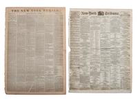 A group of 7 newspapers containing reports of John Brown and Harper's Ferry.