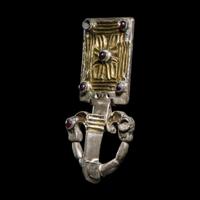 An Ostrogothic Gilt-Silver and Stone Belt Buckle