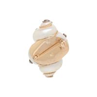 MAZ, YELLOW GOLD, TURBO SHELL, AND MULTIGEM BROOCH