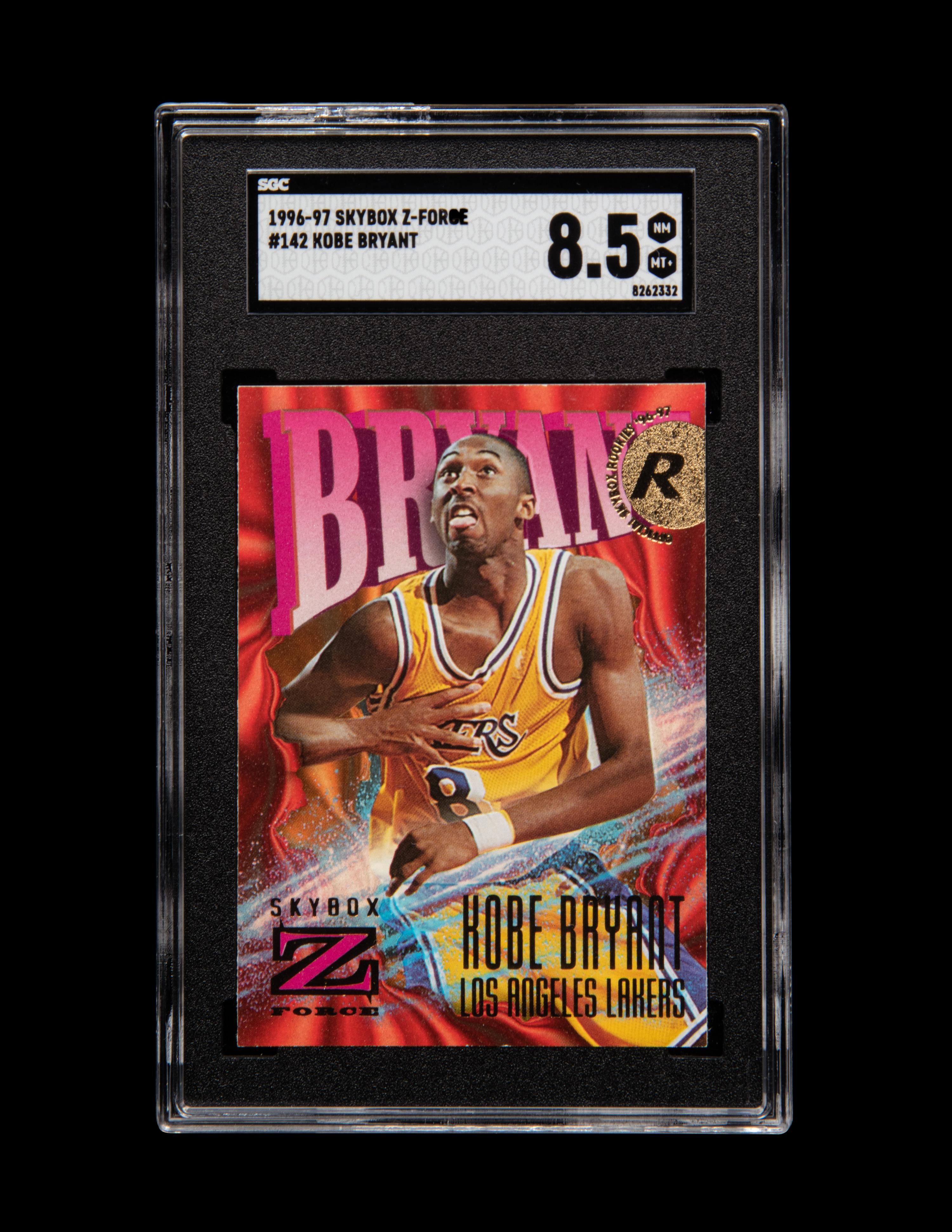 A Group of 1996-97 Skybox Z-Force Kobe Bryant Rookie Basketball Cards No. 142 (SGC 8.5 NM-MT+)