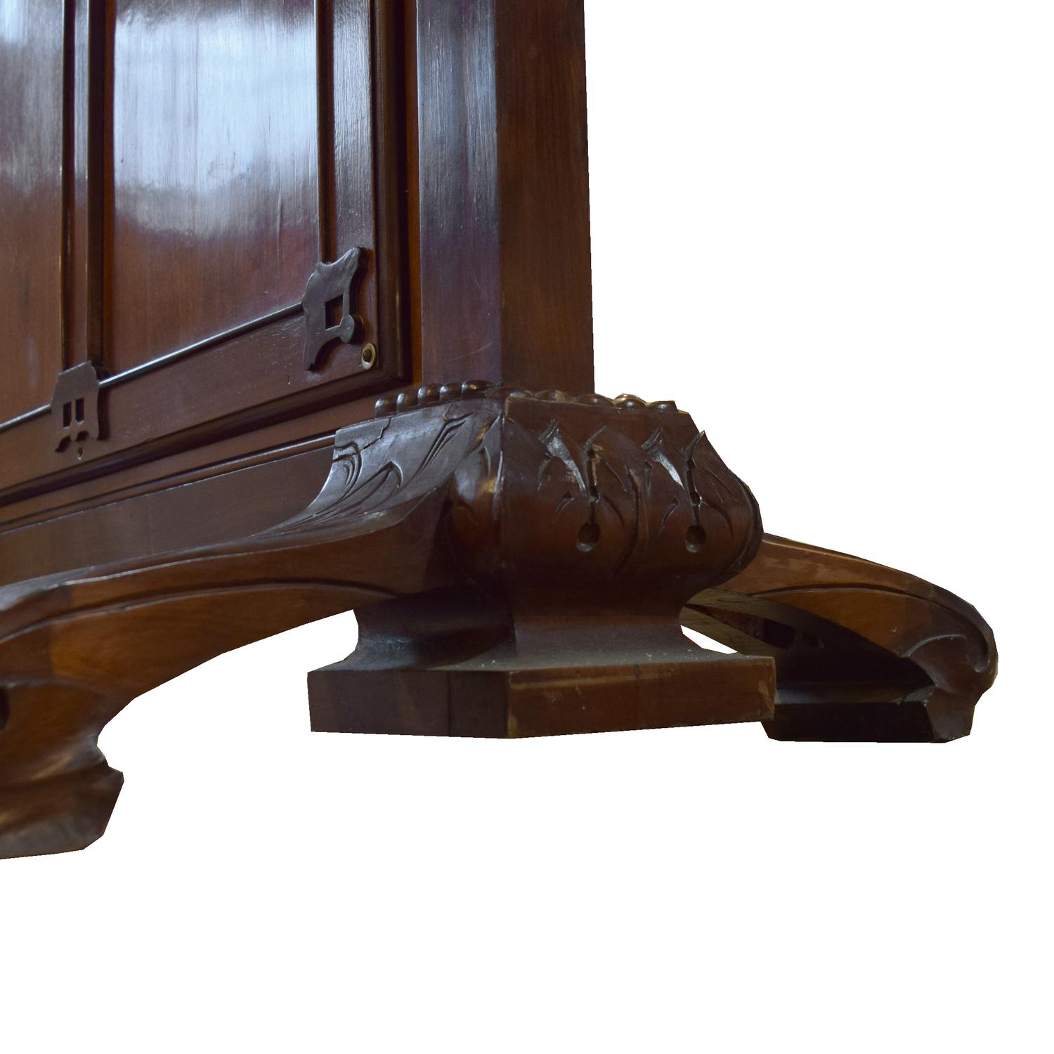 An Art Nouveau Mahogany Dressing Mirror 42" W x 25" D x 86" H — France, Circa 1910