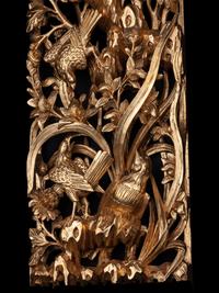Two Chinese Gilt Wood Panels