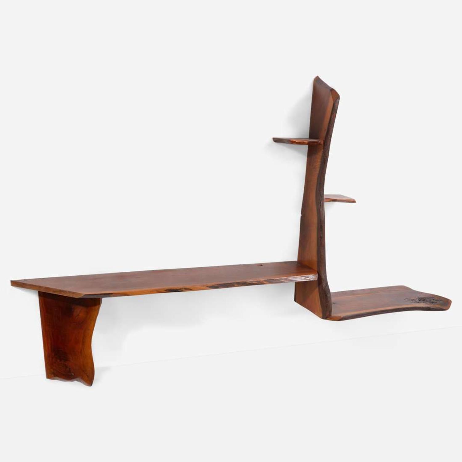 James Camp (American, 1930-2008) Custom Order Wall-Mounted Console and Shelving Unit, Philadelphia, Pennsylvania, 1977