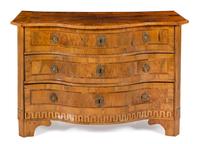 A German or Austrian Burl Walnut Commode Height 32 1/2 x width 49 1/2 x depth 23 1/2 inches. — EARLY 19TH CENTURY