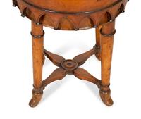A Continental Parcel Ebonized Burled Walnut Music Chair