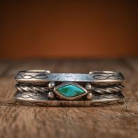 Navajo Silver and Turquoise Cuff Bracelet