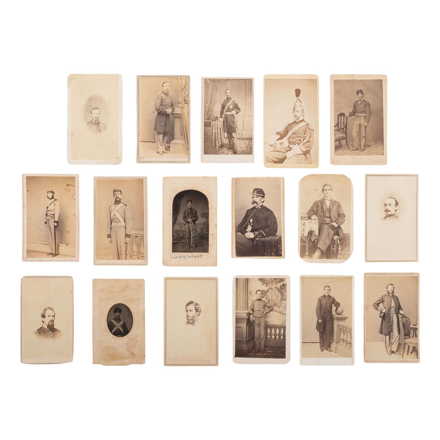 [Civil War] Group of 35 Carte de Visites of Union Soldiers from New York and New Jersey