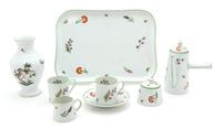 A Limoges for Tiffany & Co. Eight Piece Breakfast Set Length of tray 12 inches. — 20TH CENTURY