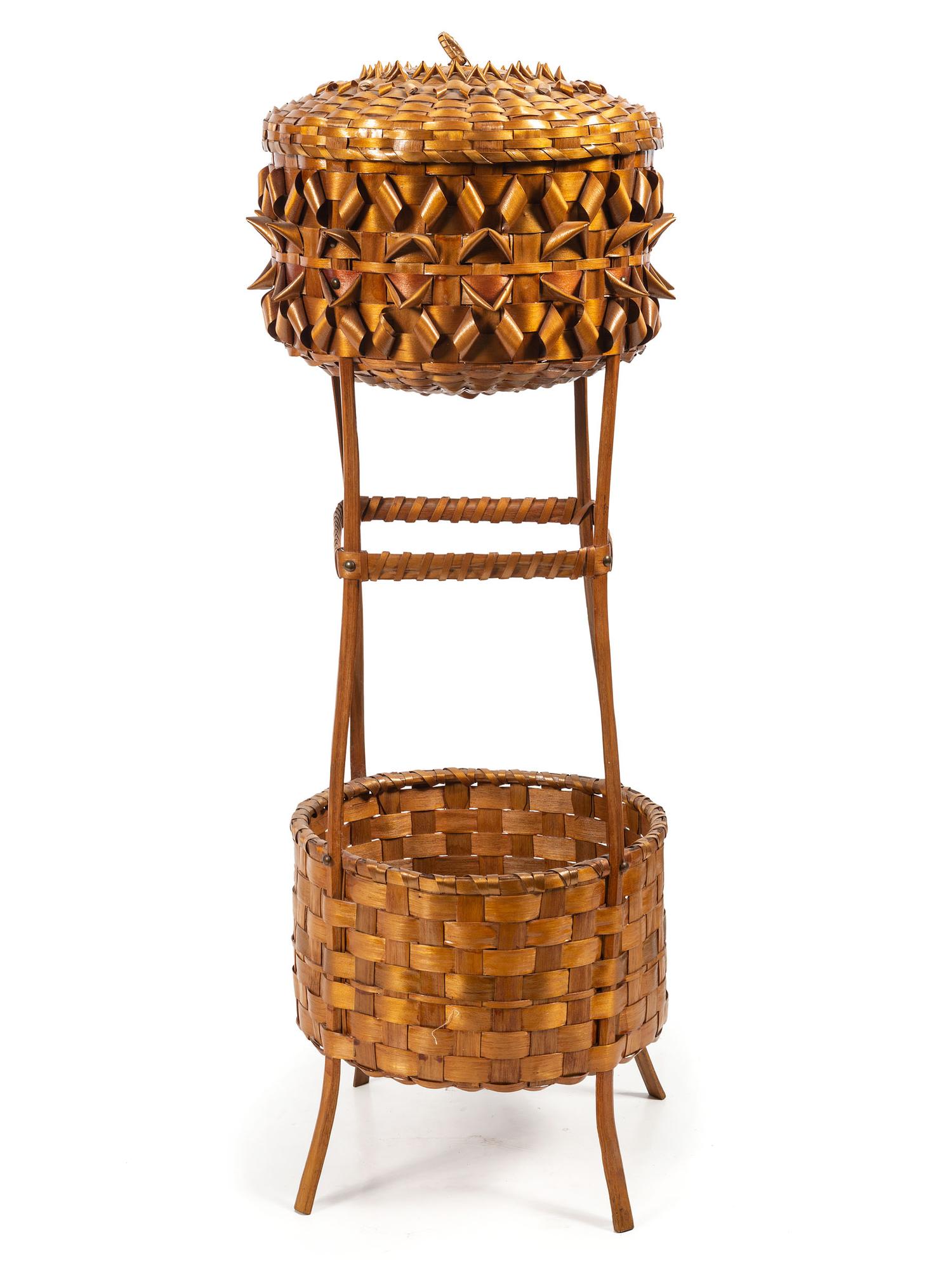 Northeastern Split Ash Basket Side Table