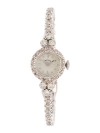 HAMILTON, 14K WHITE GOLD AND DIAMOND WRISTWATCH
