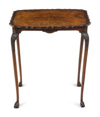 A Pair of George II Style Walnut Tray-Top Tea Tables