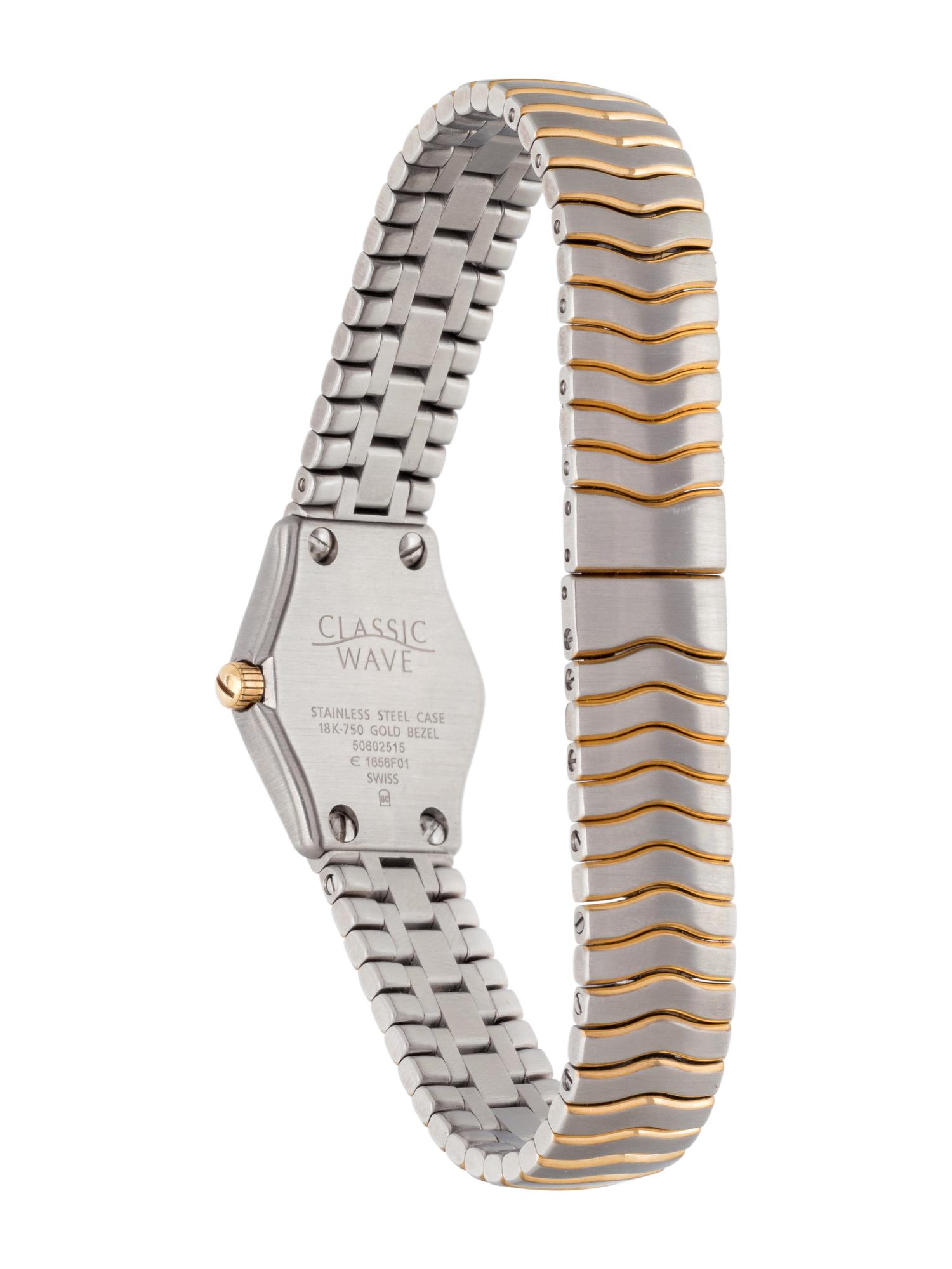 EBEL, STAINLESS STEEL, 18K YELLOW GOLD AND DIAMOND 'BELUGA' WRISTWATCH