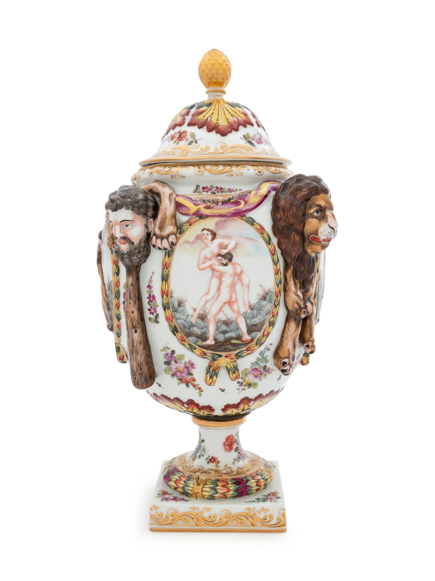 A Capodimonte Porcelain Urn