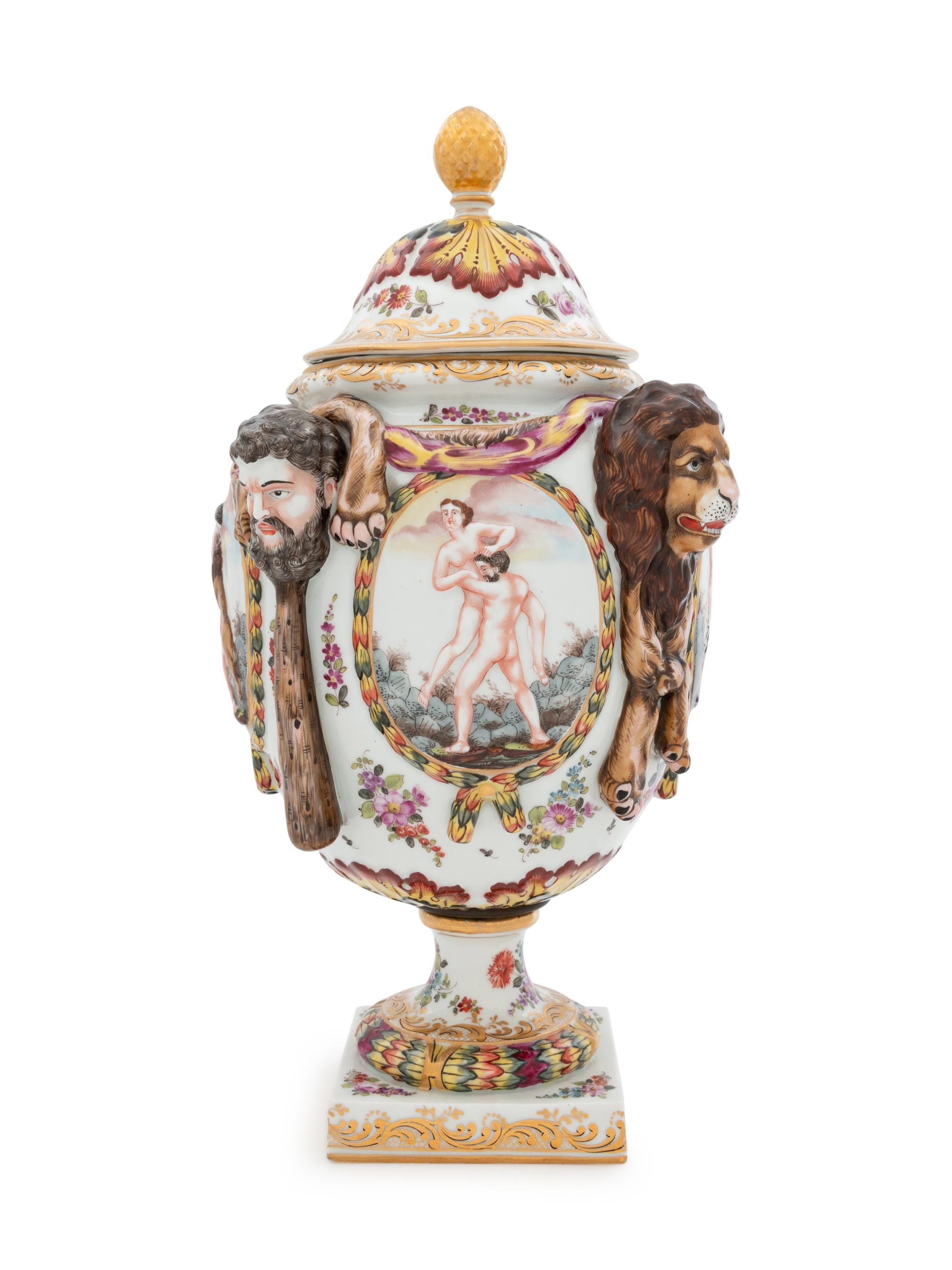 A Capodimonte Porcelain Urn