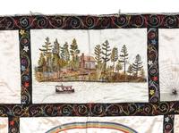 An Embroidered Silk and Lace Bedspread
