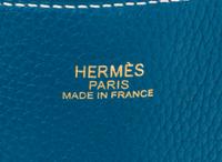 An Hermes Malachite/Bleu Izmir 45cm Taurillon Clemence Double Sens Tote, 17.5" x 15.5" x 5".