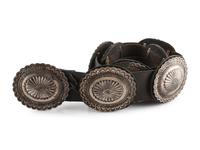 Navajo Stamped Silver Concha Belt