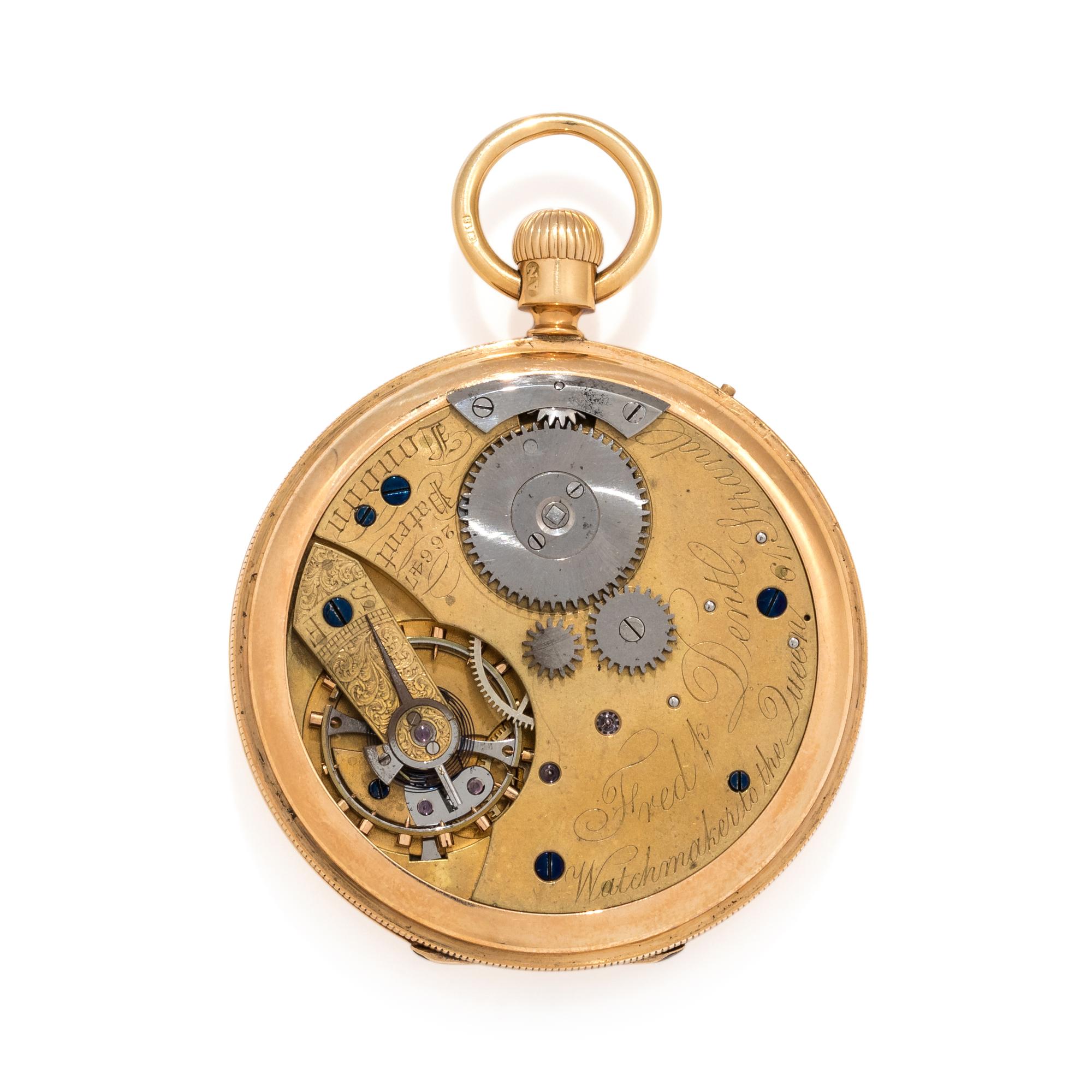 DENT, LONDON, 18K YELLOW GOLD HUNTER CASE POCKET WATCH