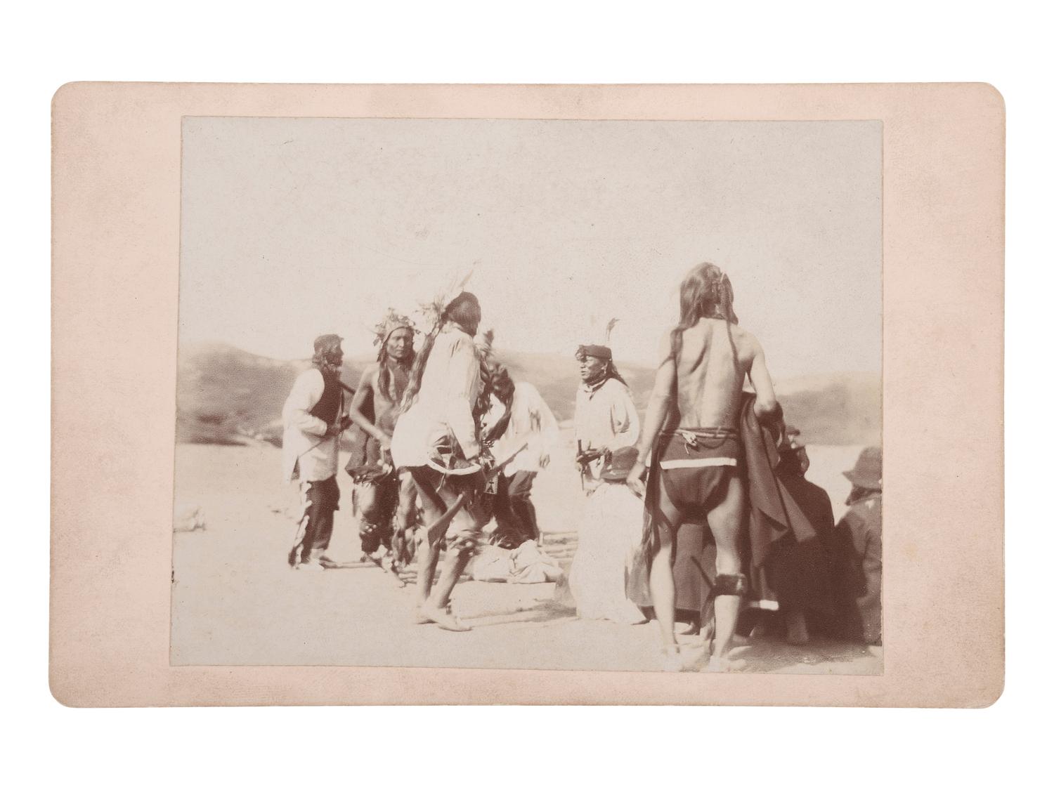 [NATIVE AMERICANS]. 2 photographs of Rosebud Indian Reservation, South Dakota, by Ella J. DEBELL.