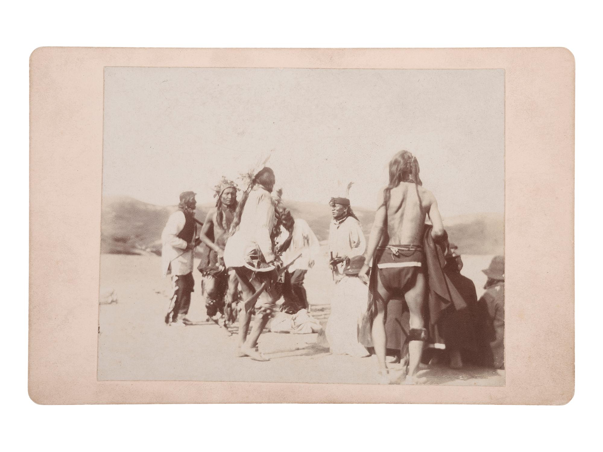 [NATIVE AMERICANS]. 2 photographs of Rosebud Indian Reservation, South Dakota, by Ella J. DEBELL.