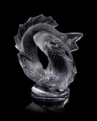 A Lalique Deux Poissons Sculpture