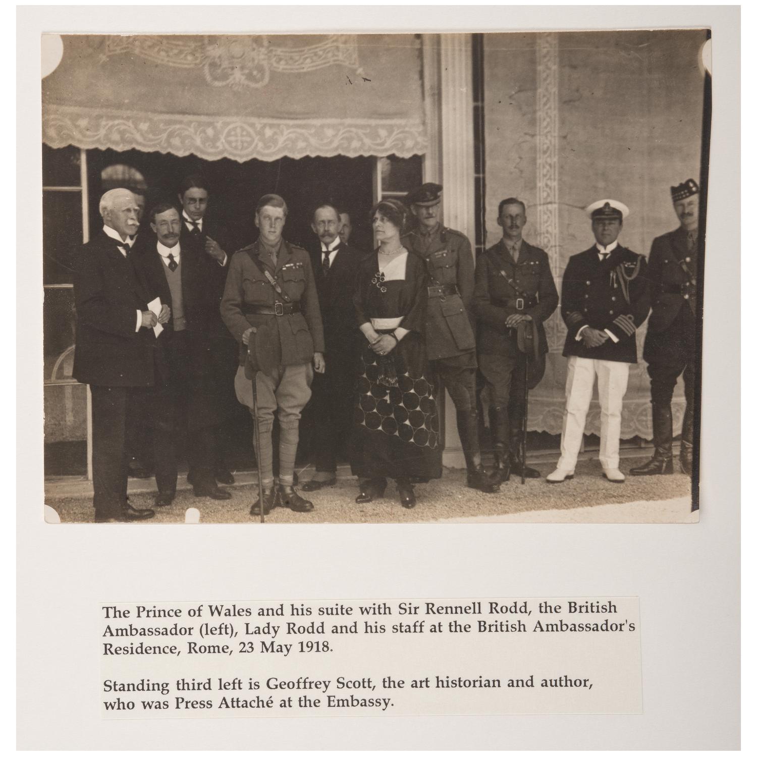Prince of Wales Tour of Italy, 1918, Collection of 18 Photographs, Plus