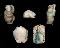 Five Chinese Jade and Jadeite Carvings