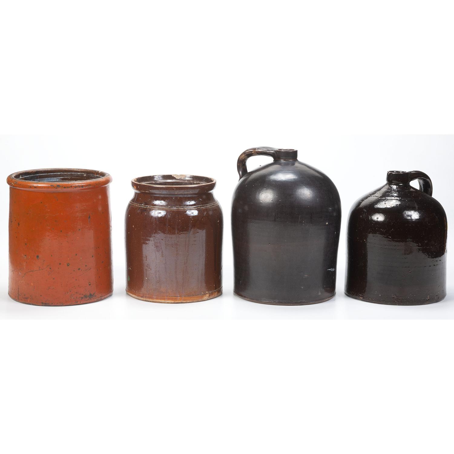 Four Stoneware Crocks and Jugs
