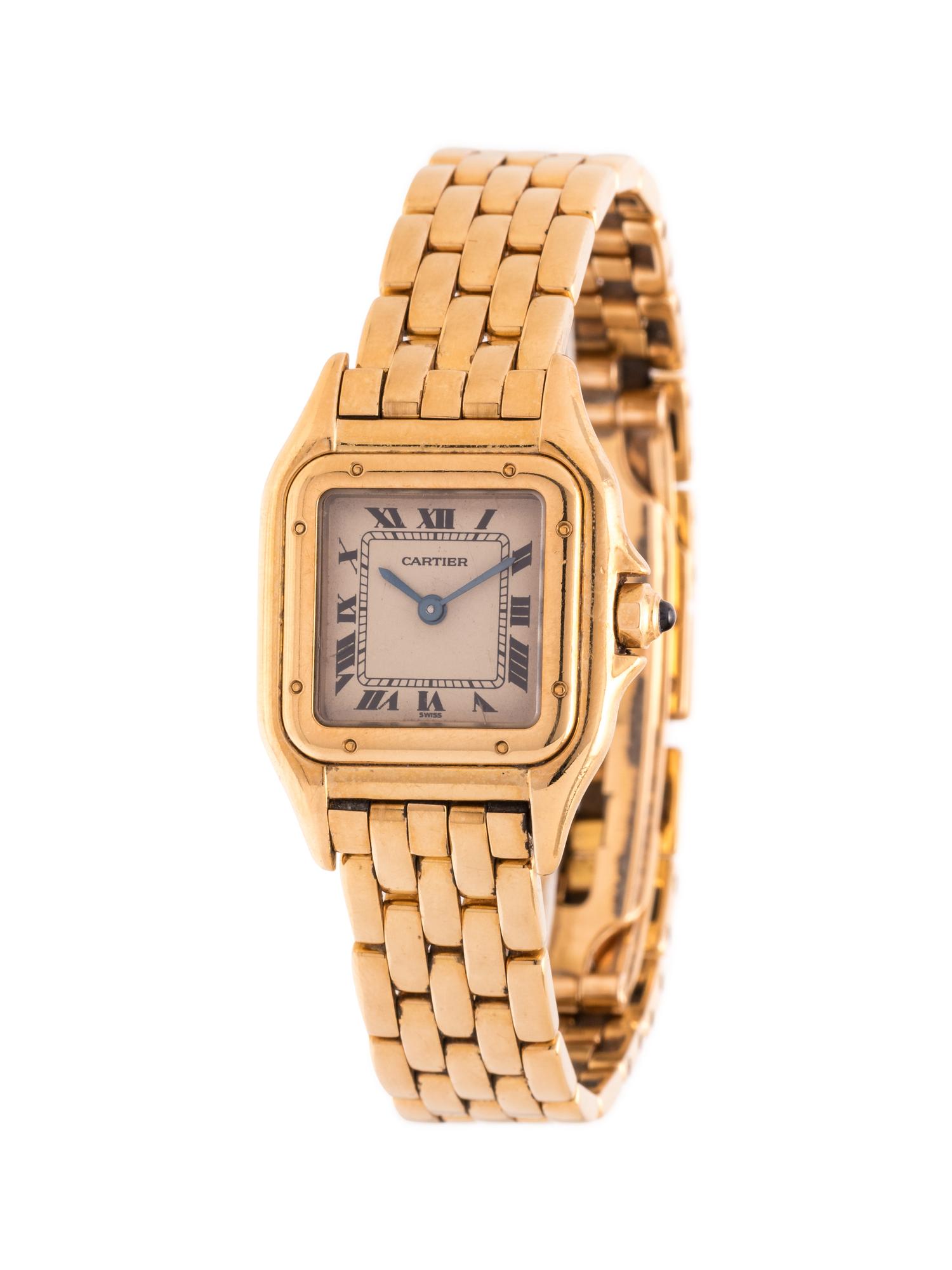 CARTIER, 18K YELLOW GOLD 'PANTHÈRE' WRISTWATCH