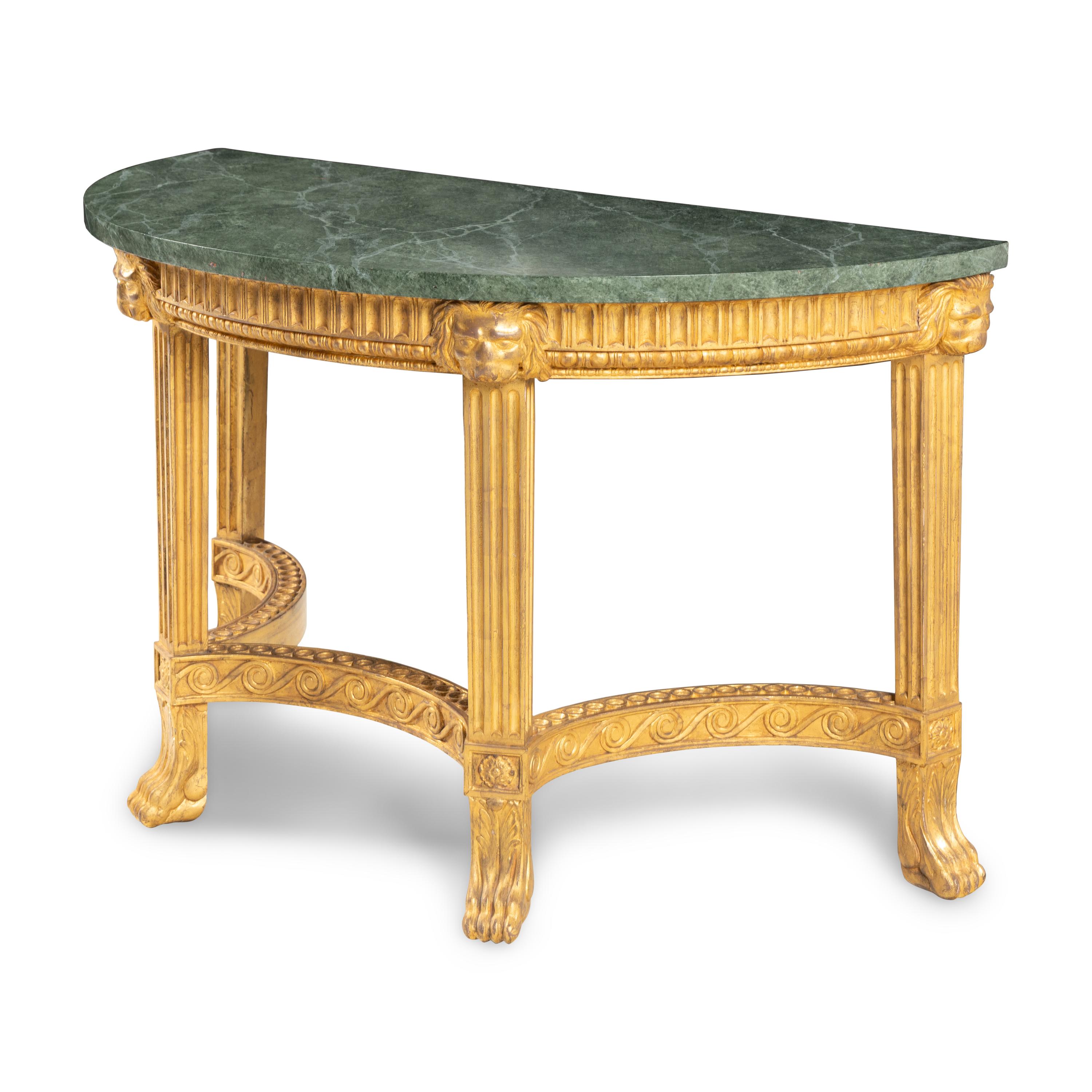A George III Style Giltwood Marble-Top Console Table