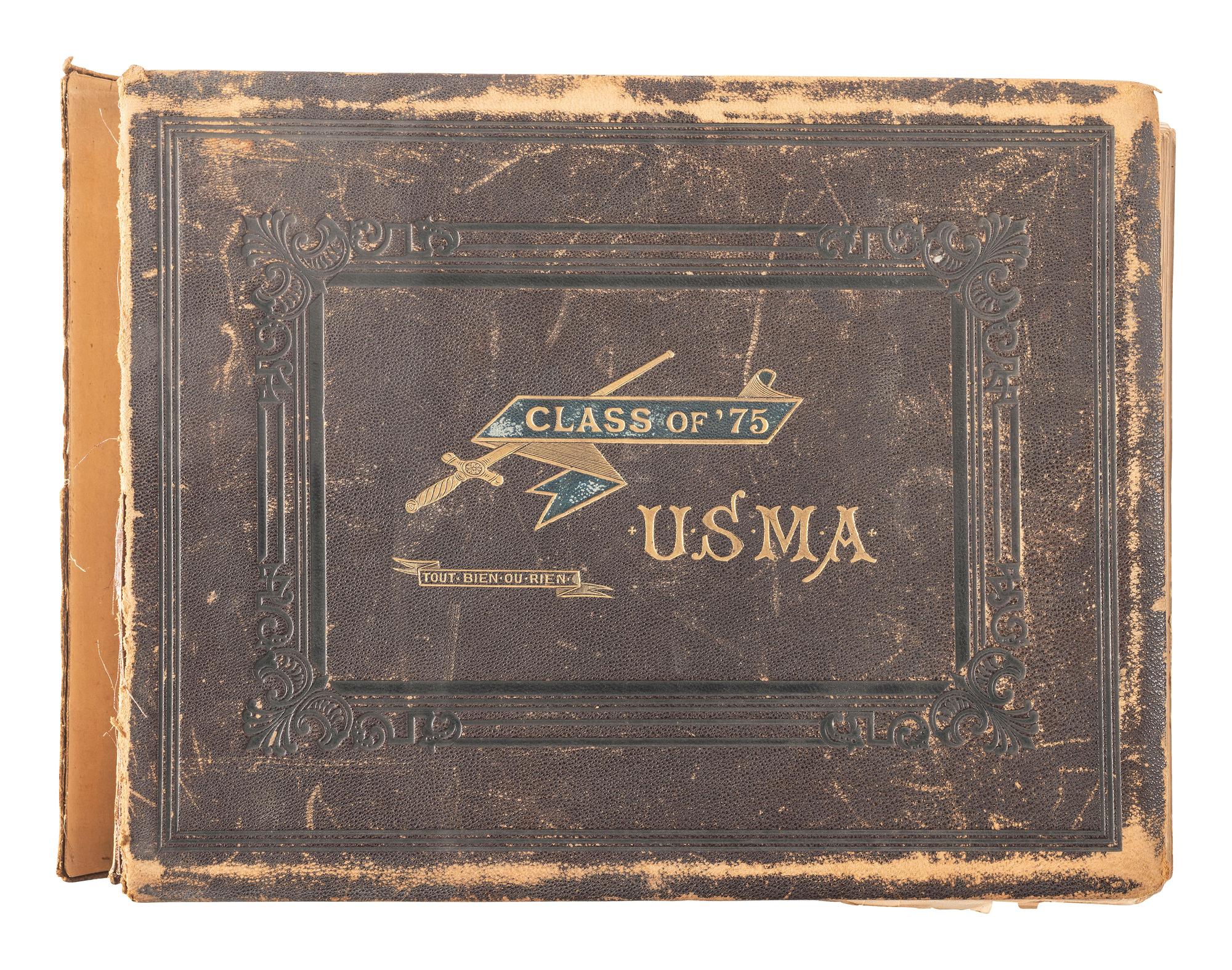 [LATE INDIAN WARS]. PACH, G.W. (1848-1904), photographer. US Military Academy year book for the Class of 1875, containing photographs of notable officers, professors, and cadets, incl. Little Bighorn casualty James G. Sturgis. New York: 1875.