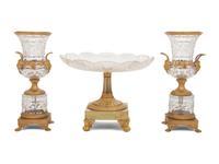 A Gilt Bronze Mounted Cut Glass Assembled Table Garniture