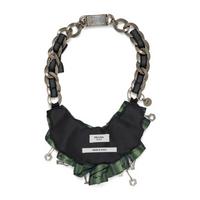 Prada, Embellished Grosgrain Bib Necklace