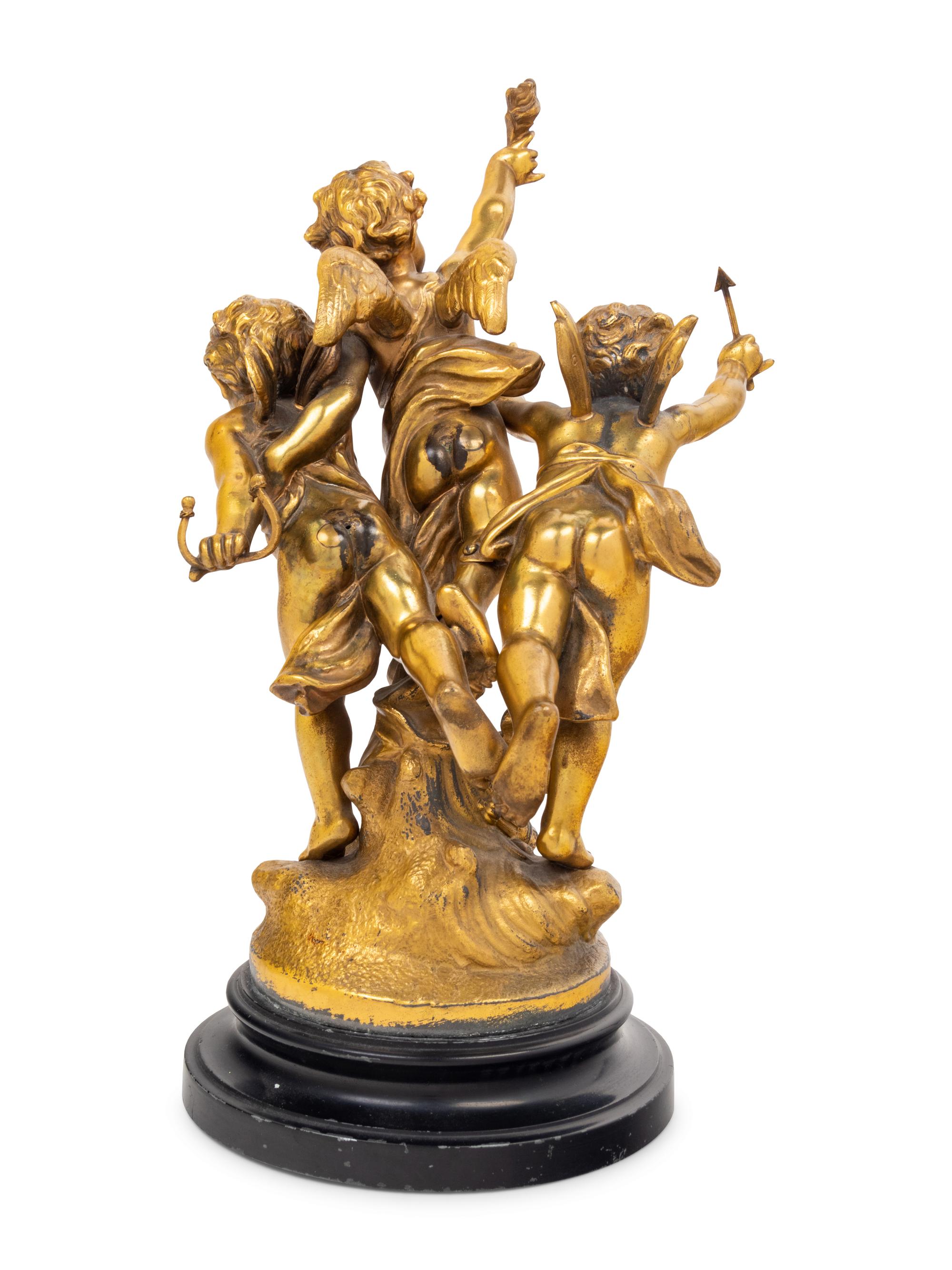 A Continental Gilt Bronze Figural Group