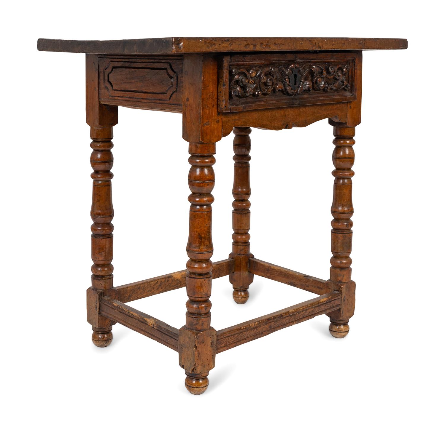 A Jacobean Style Carved Oak Side Table